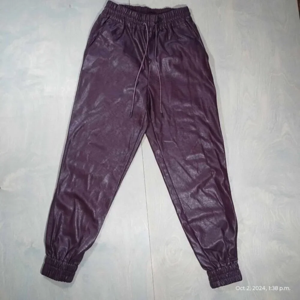 Dynamite Plum‎ Faux Leather Leather Jogger Runs larger.